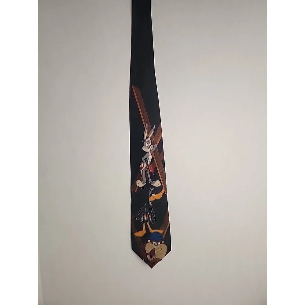Vintage 1995 Looney Tunes Mania Men's Tie Bugs Bunny Tazz Daffy Duck